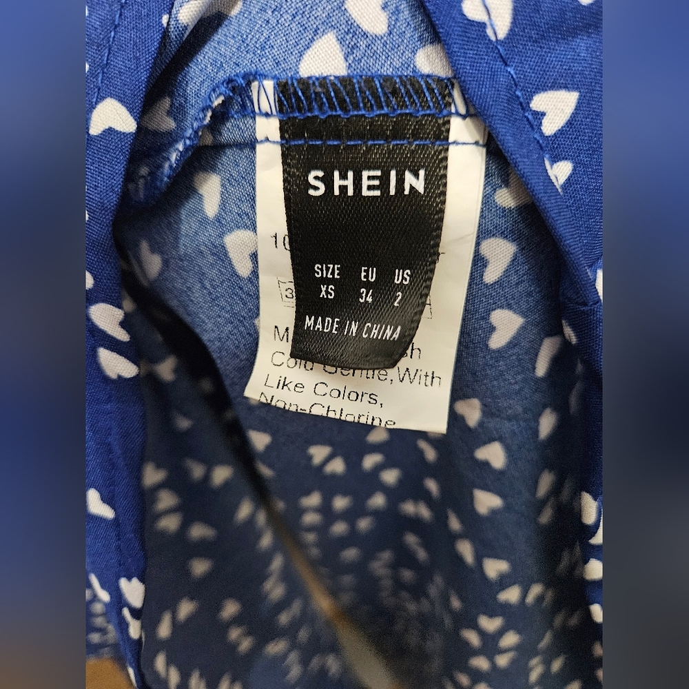 SHEIN Blue Heart Print Mini Dress - Picture 4 of 4